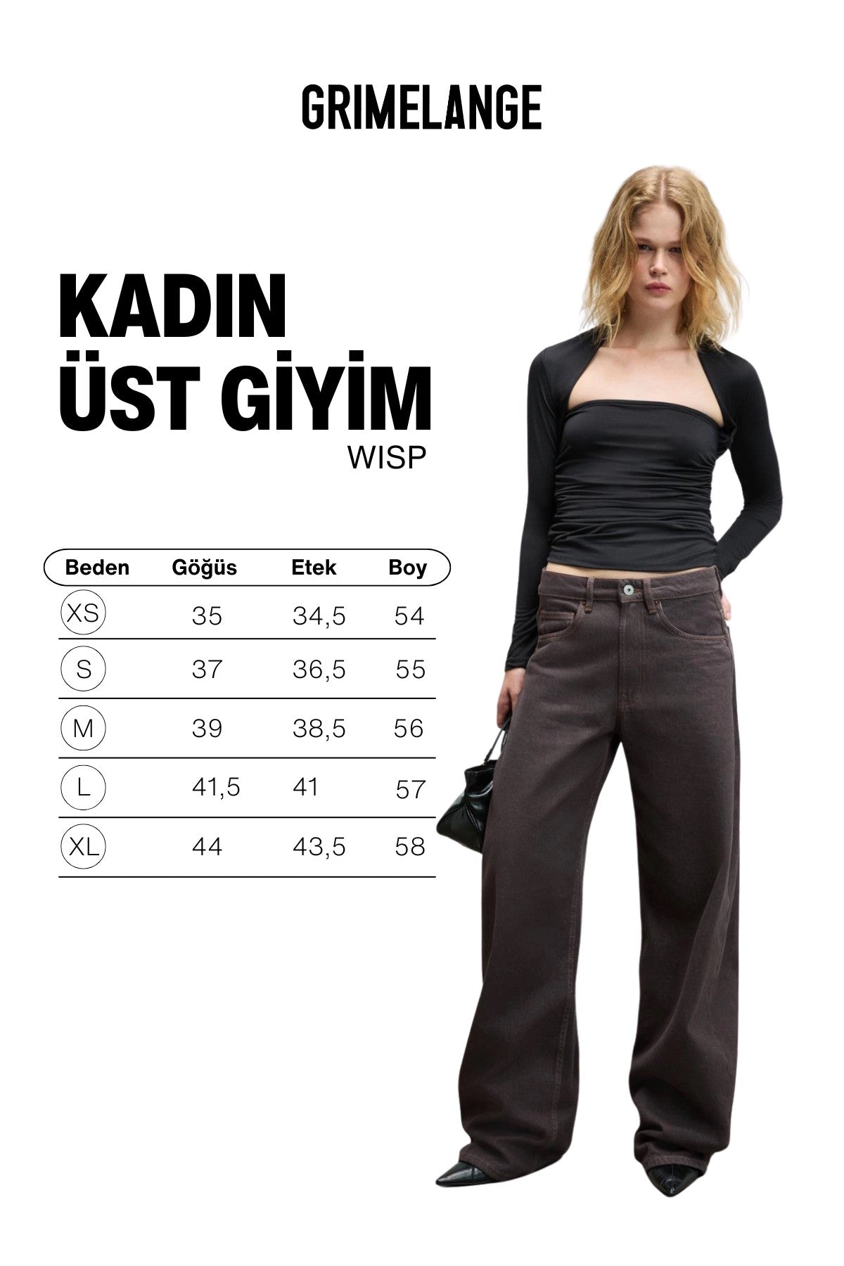 GRIMELANGE WISP Damen Carré-Ausschnitt Bluse Schwarz