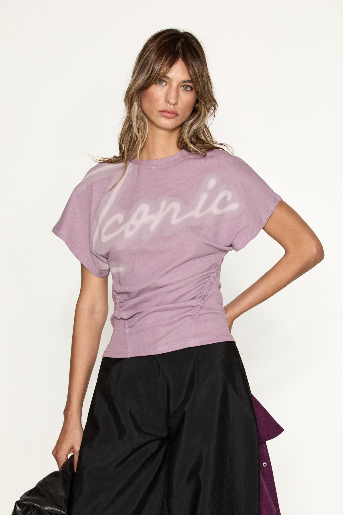 GRIMELANGE WOLD Damen Bedrucktes Shirt Flieder