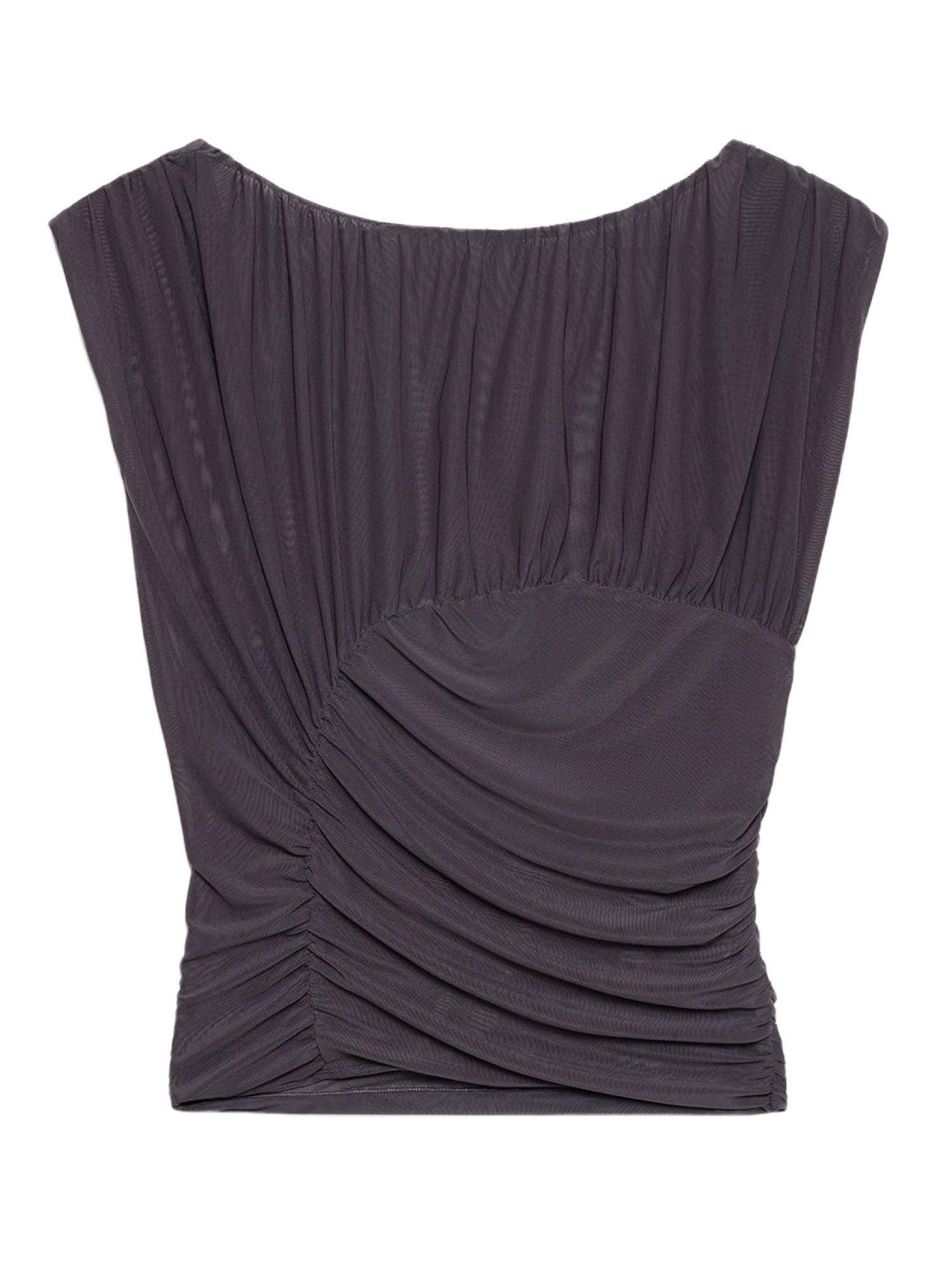 Rückenfreie Bluse mit Raffdetails