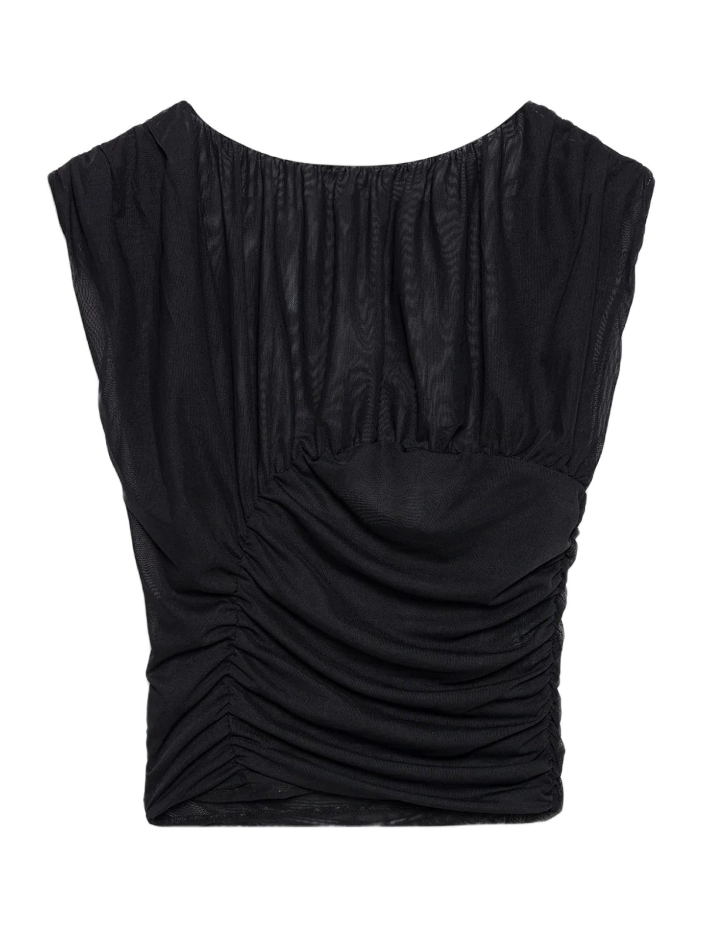 Rückenfreie Bluse mit Raffdetails