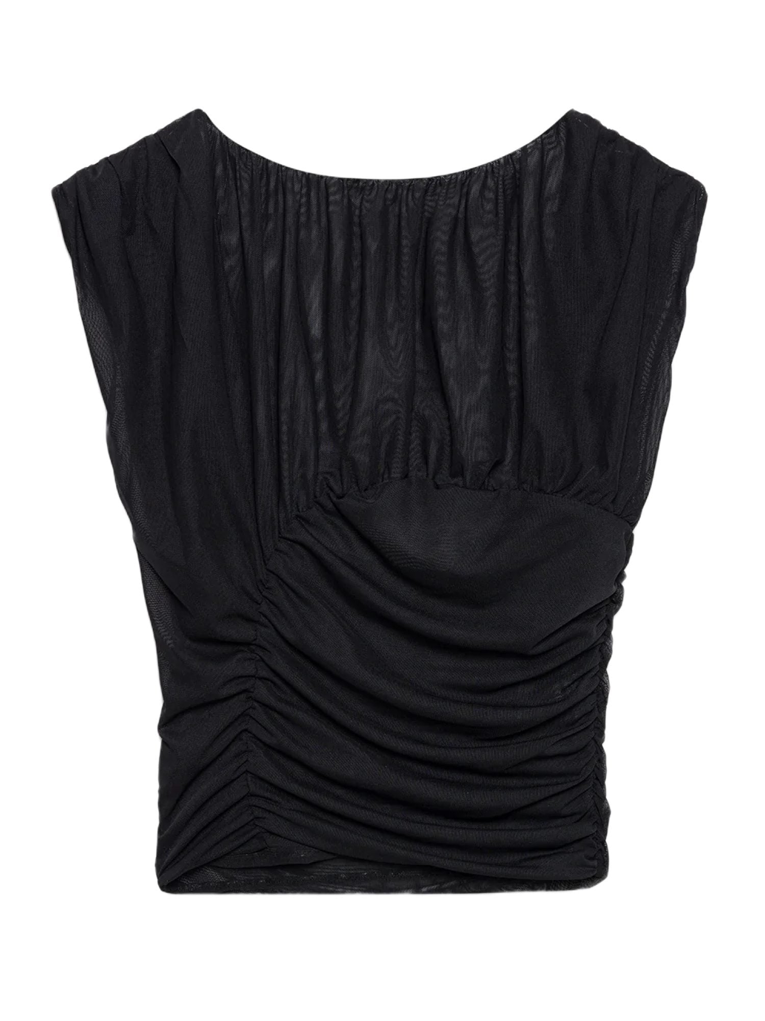 Rückenfreie Bluse mit Raffdetails