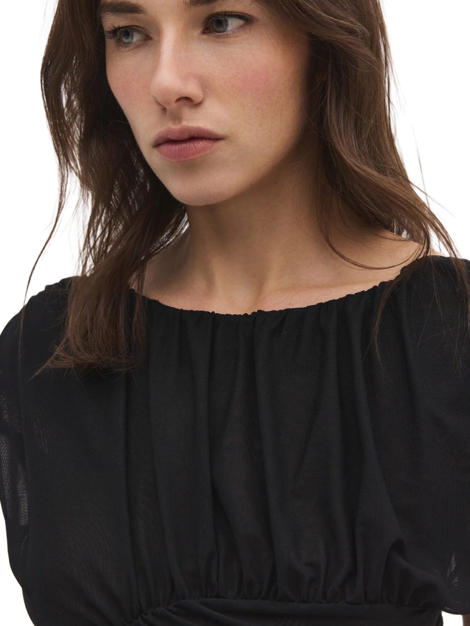 Rückenfreie Bluse mit Raffdetails