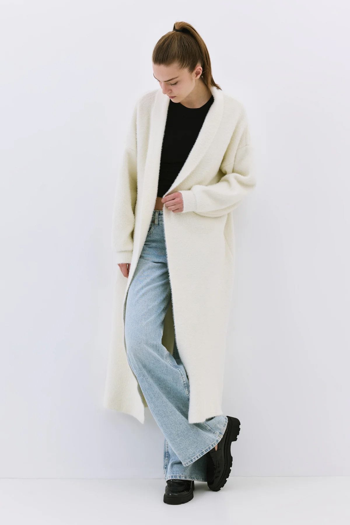 Langärmelige Strickjacke