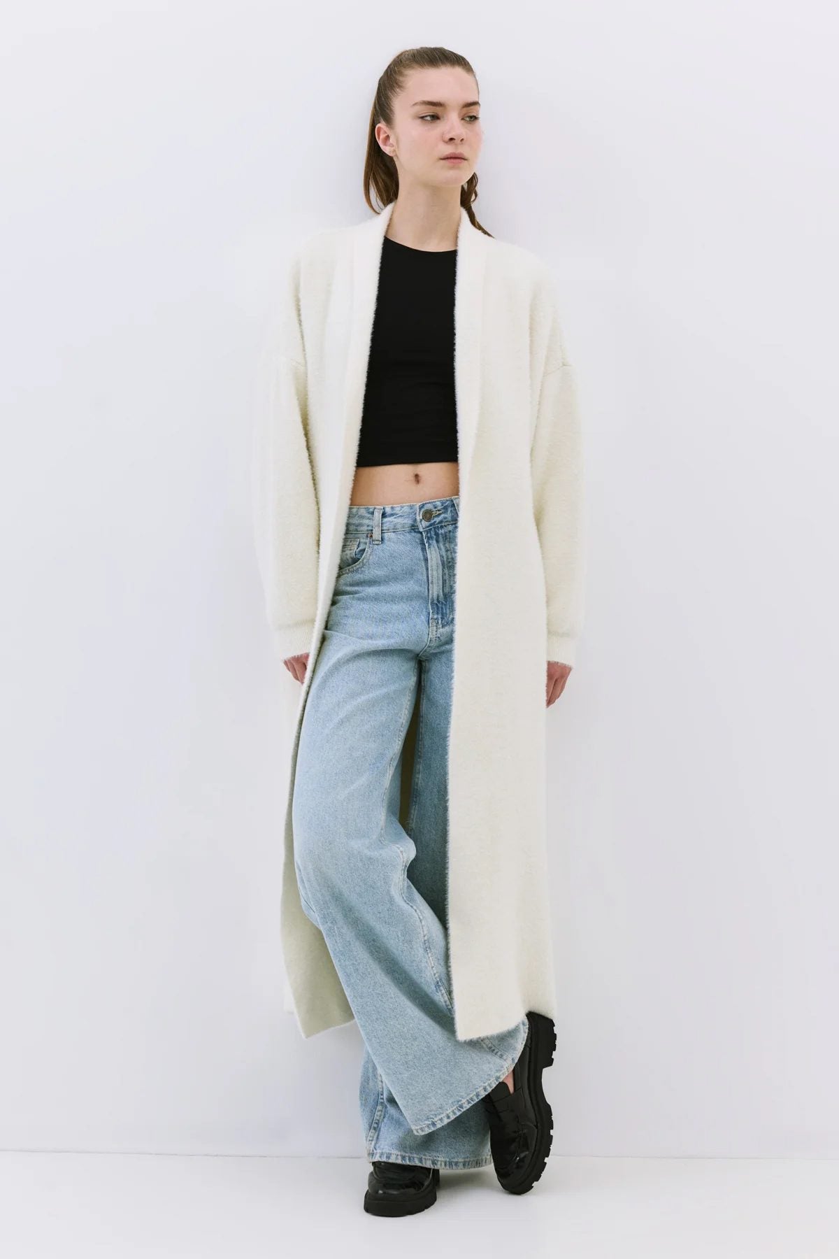 Langärmelige Strickjacke