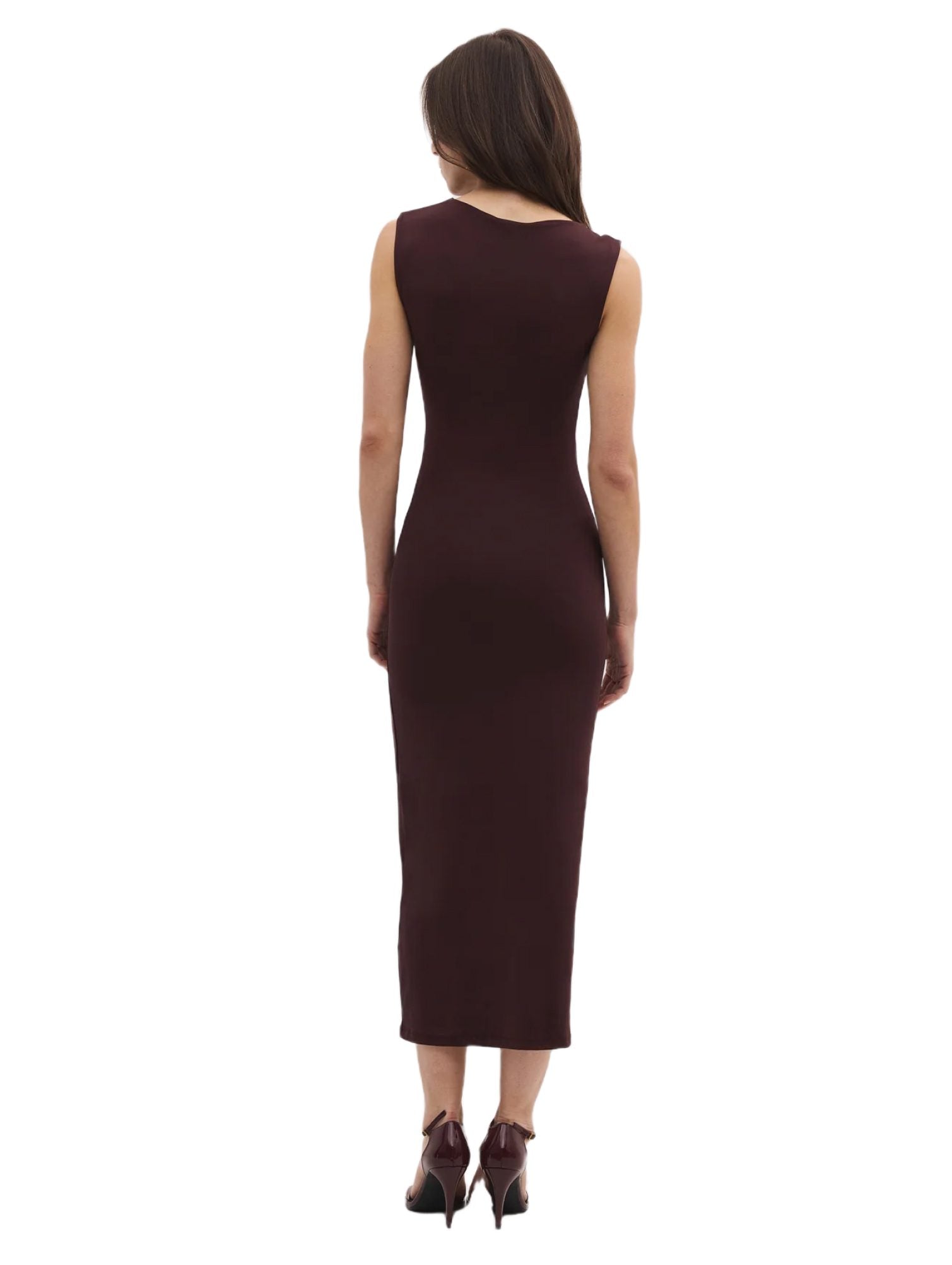 Ärmelloses Kleid mit asymmetrischem Ausschnitt
