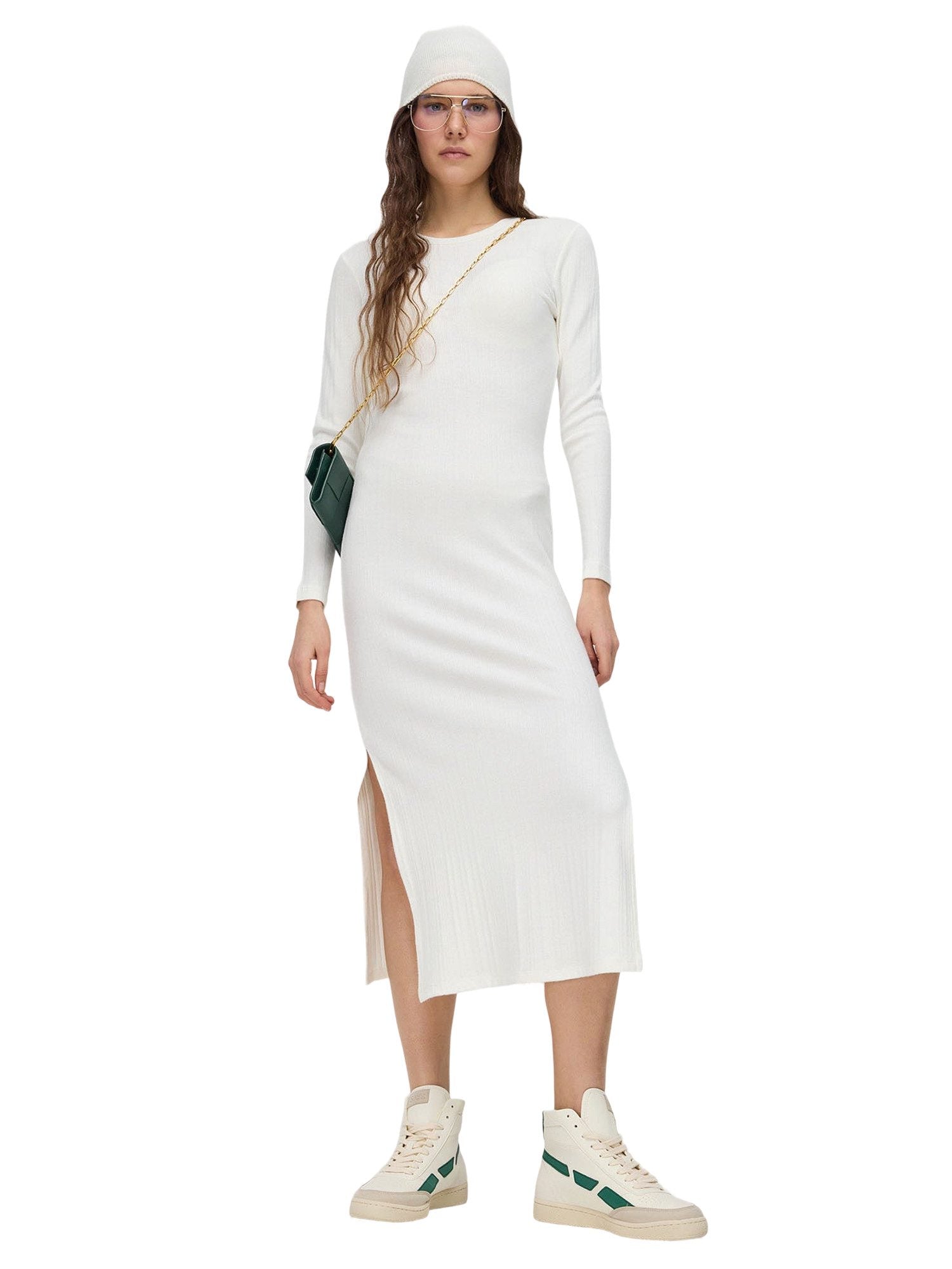 Midikleid mit asymmetrischem Ausschnitt