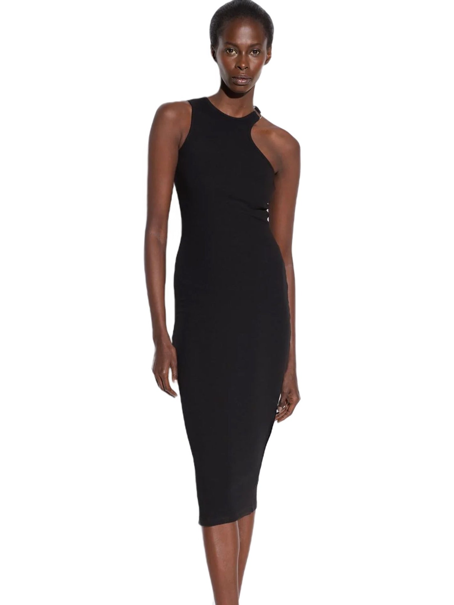 Midikleid mit asymmetrischem Ausschnitt
