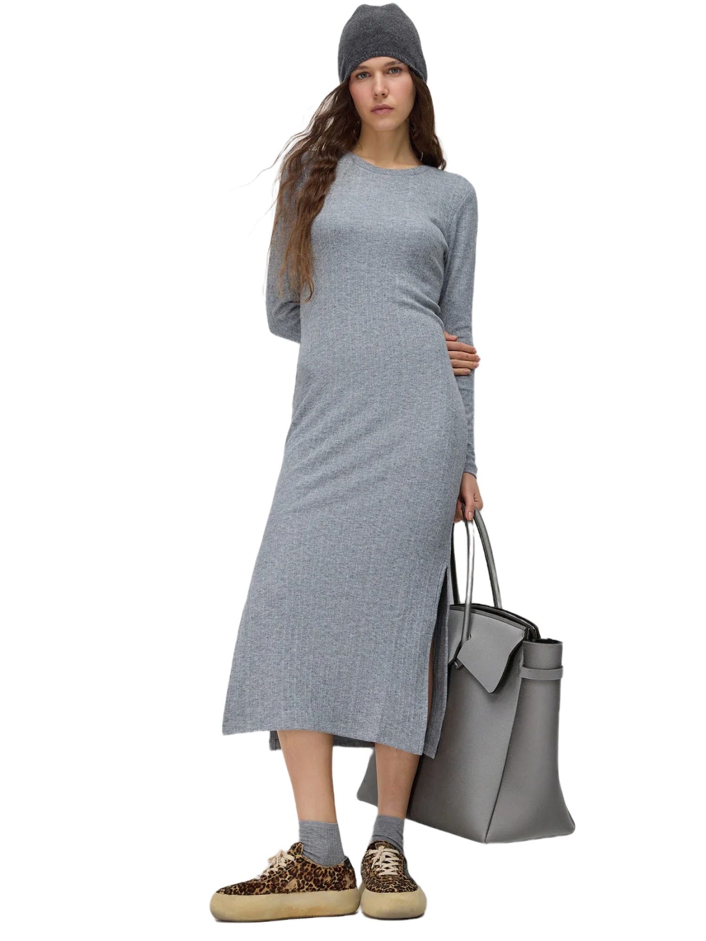 Midikleid mit asymmetrischem Ausschnitt