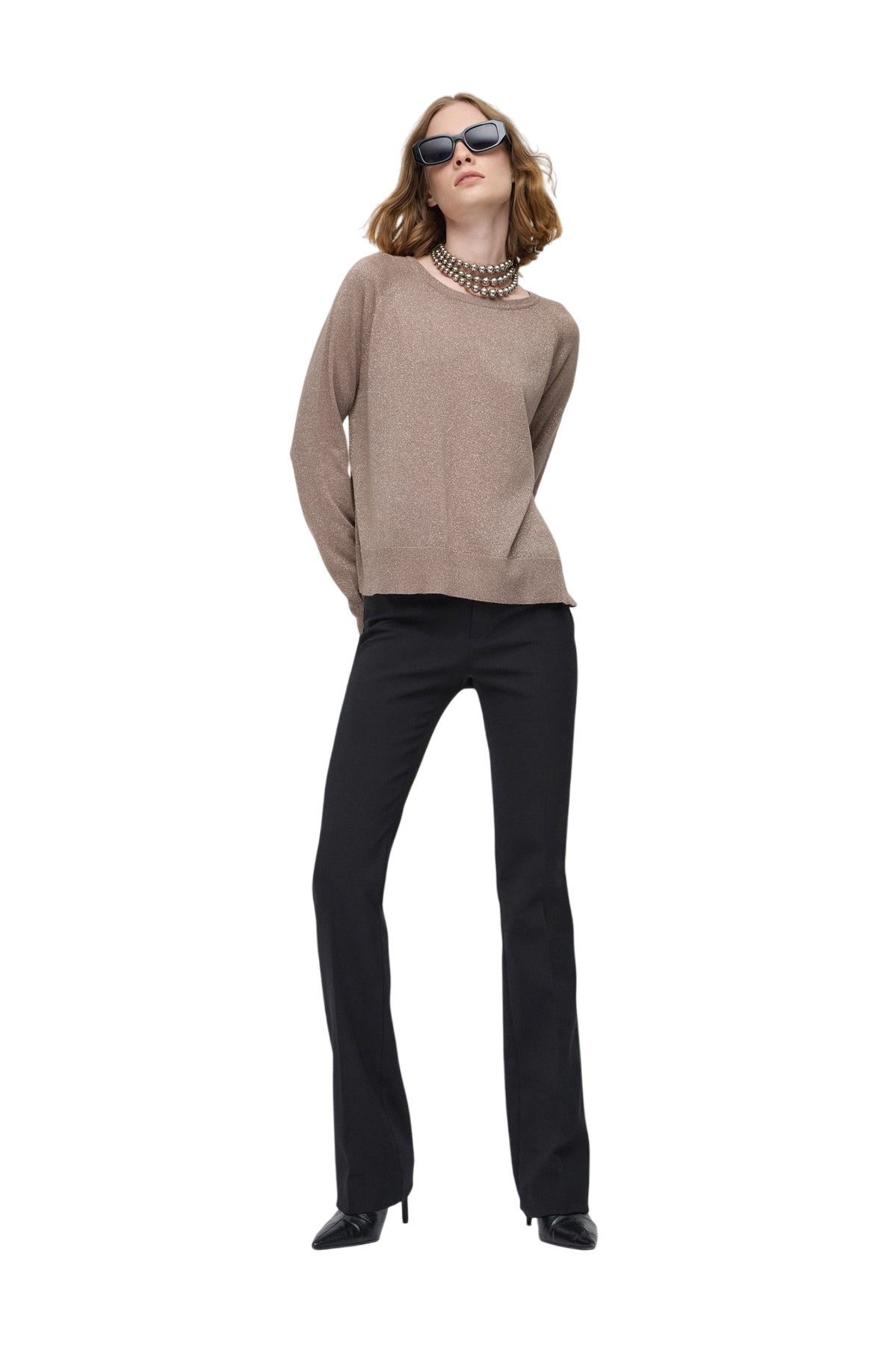 Langarmpullover mit Rundhalsausschnitt