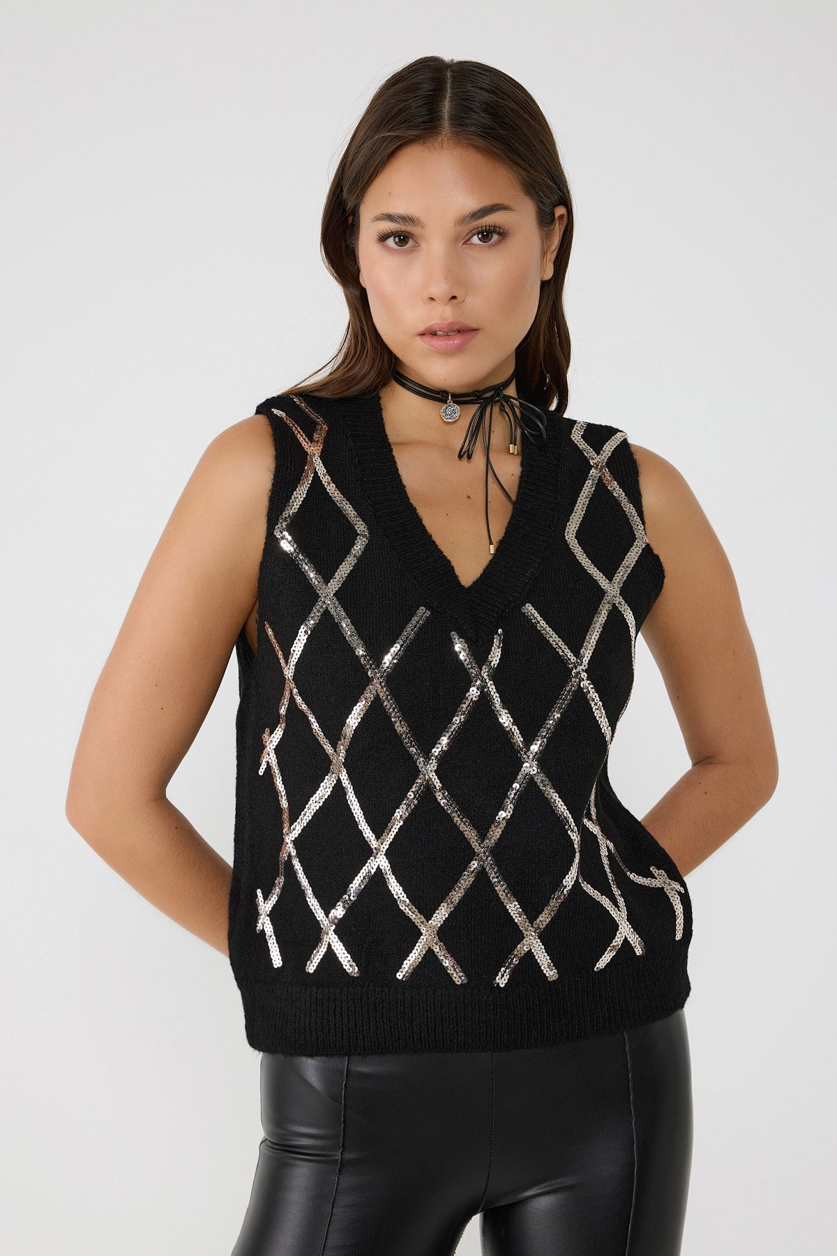 Ärmelloser Pullover