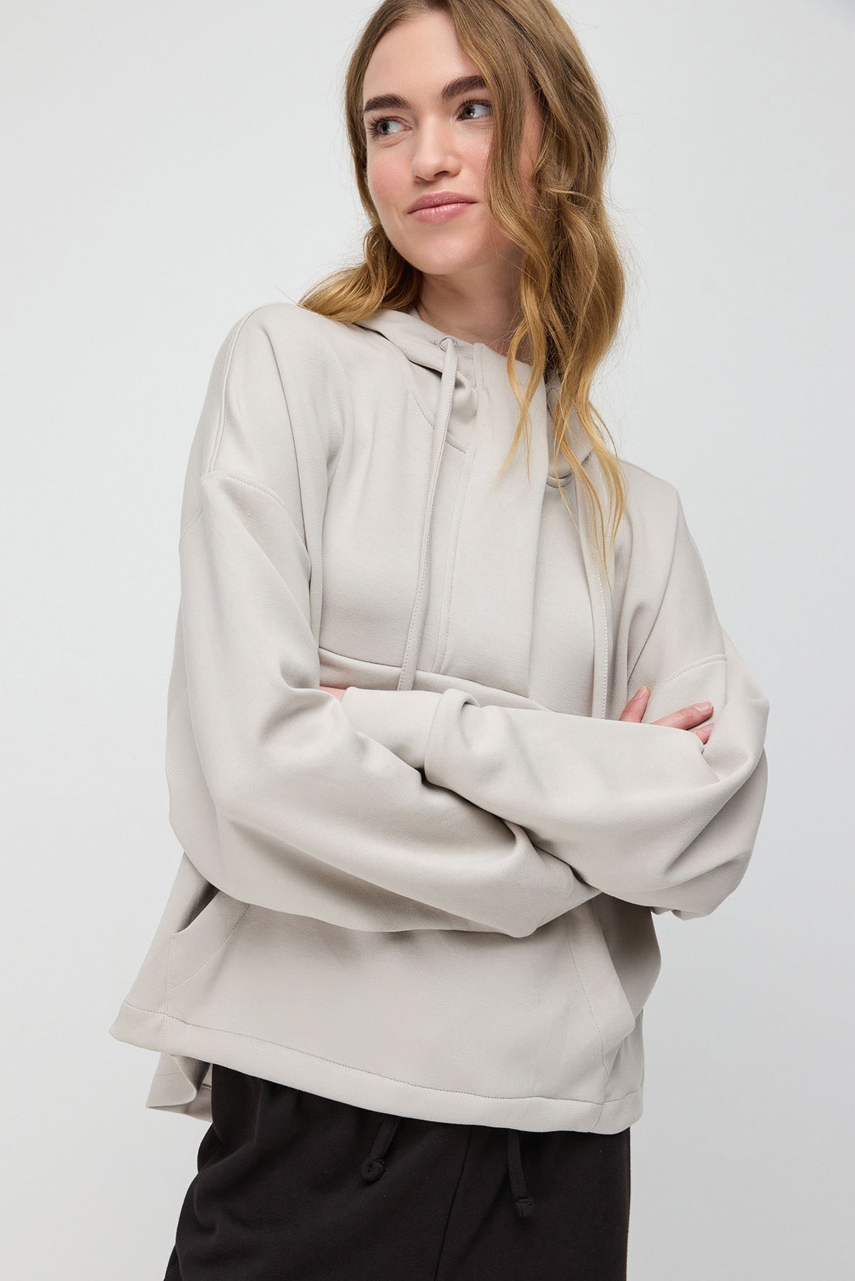 Sweatshirt mit halbem Reißverschluss und Taschen