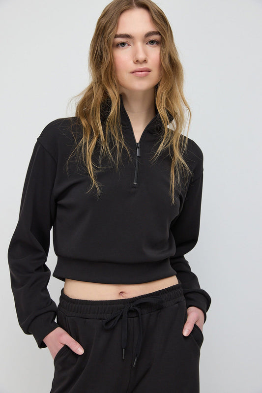 Sweatshirt mit halbem Reißverschluss