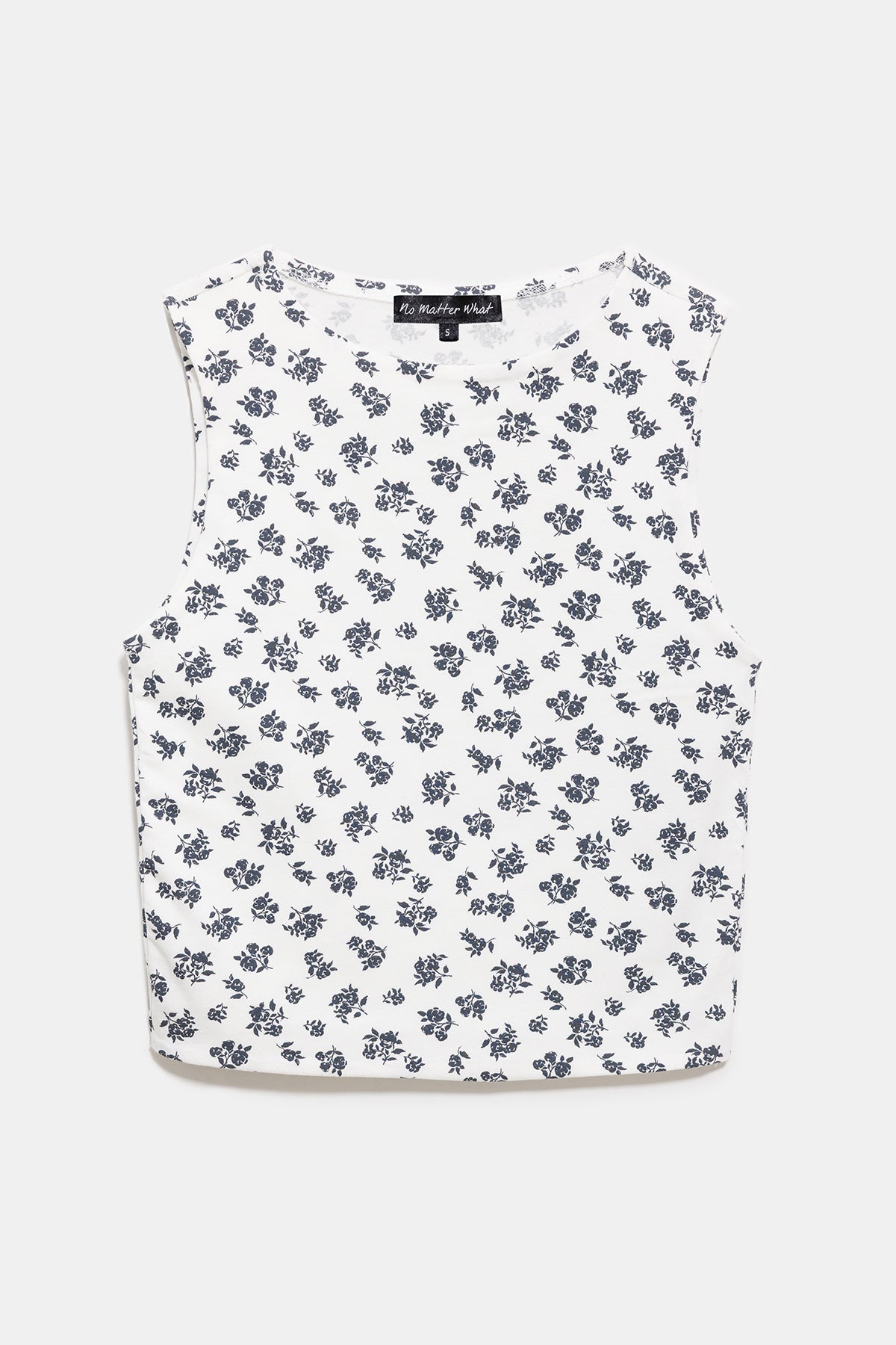 Baumwoll-Crop-Top mit Blumenmuster