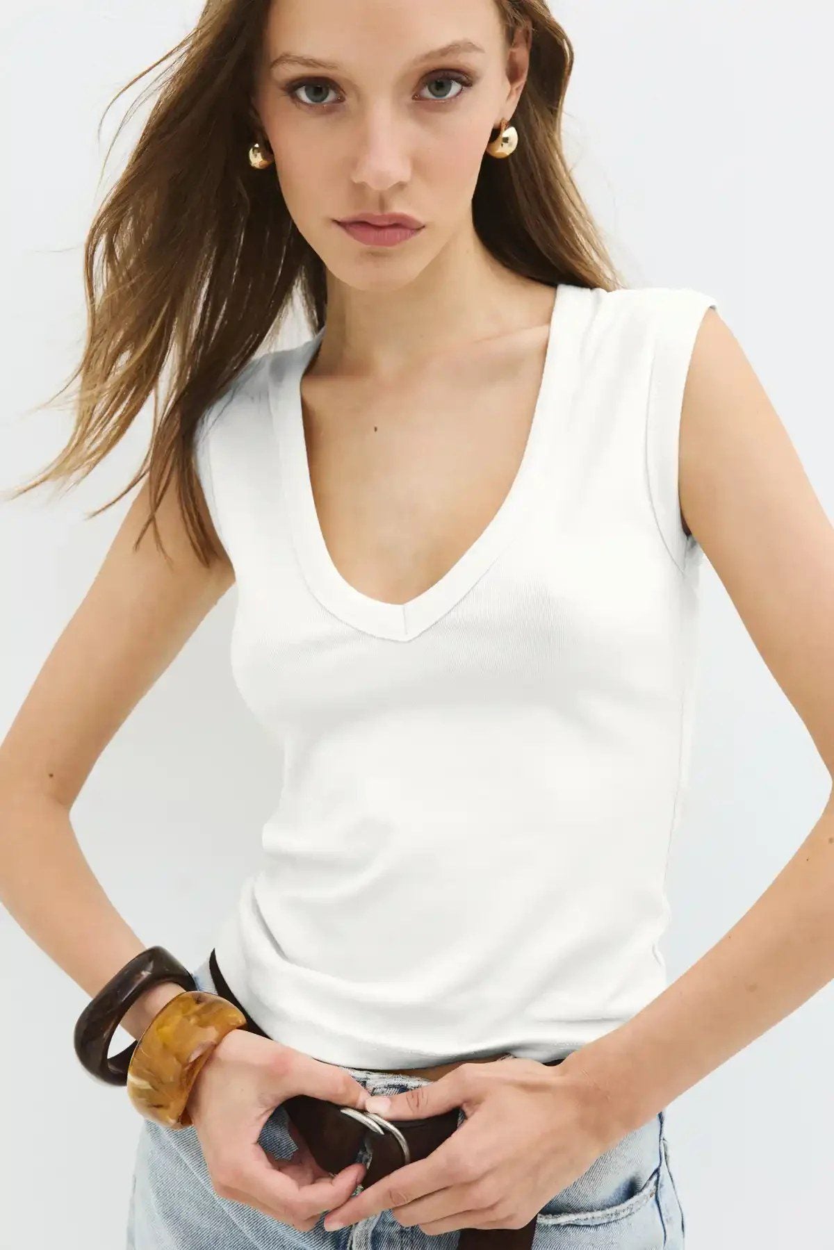 Ärmellose Bluse