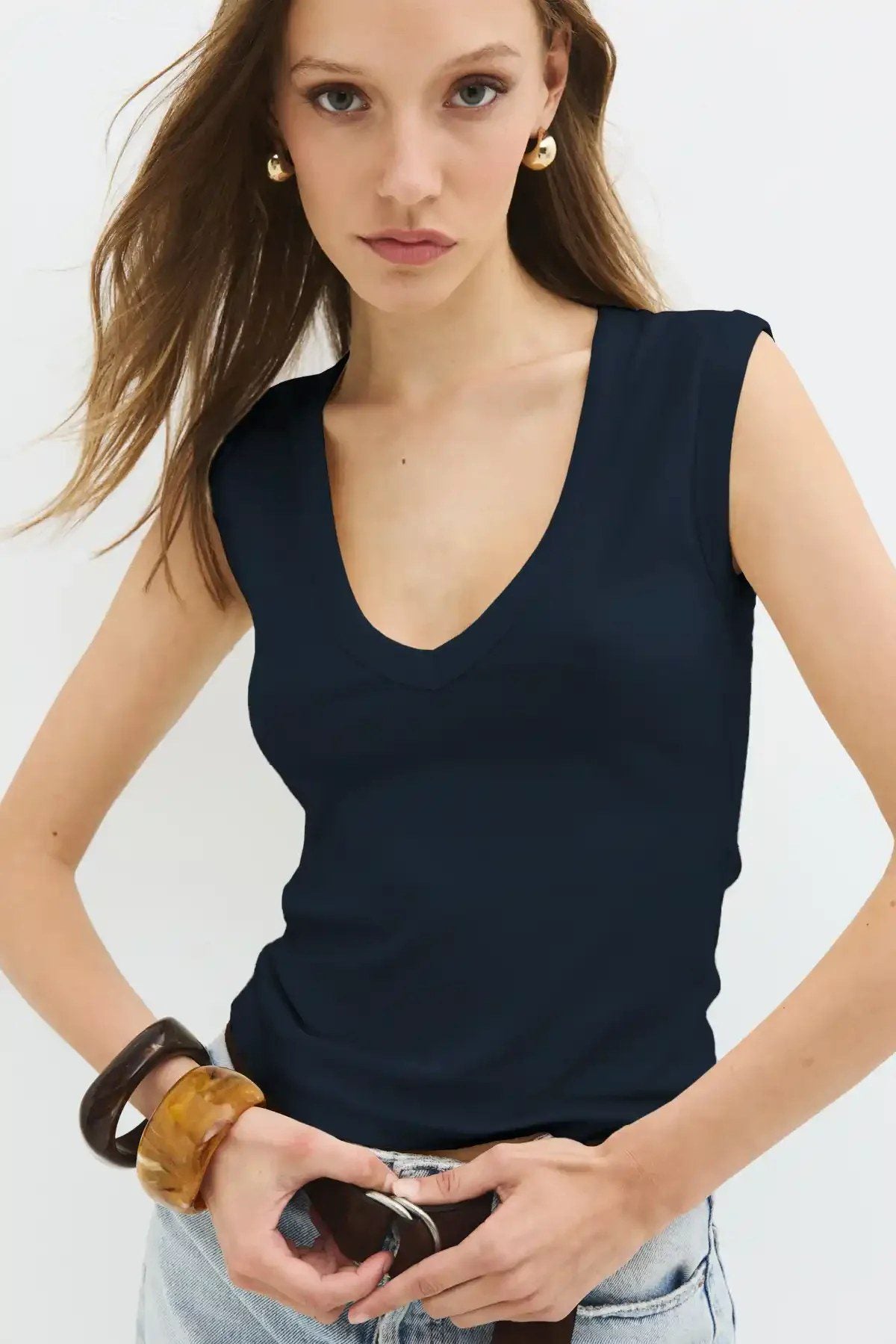 Ärmellose Bluse