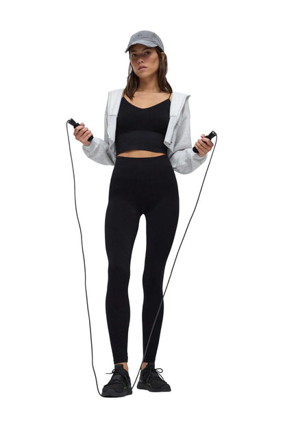 Cropped-Top mit Trägern und V-Ausschnitt