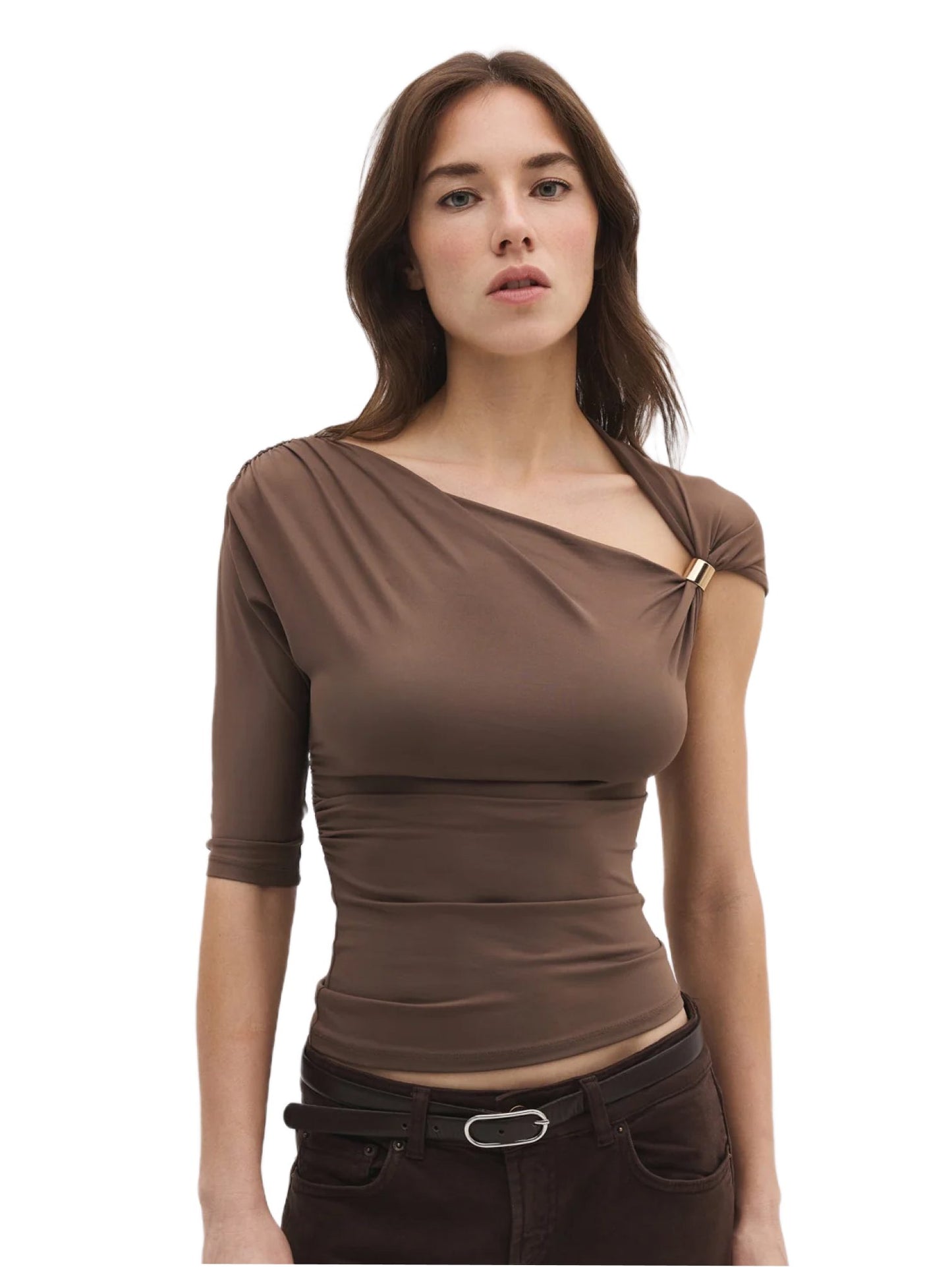 Bluse mit asymmetrischem Ausschnitt