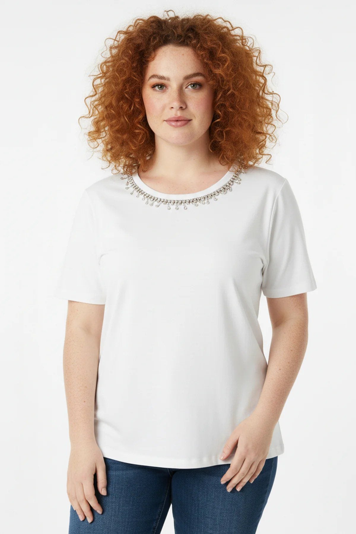 Kristallstein-Verzierte T-Shirt