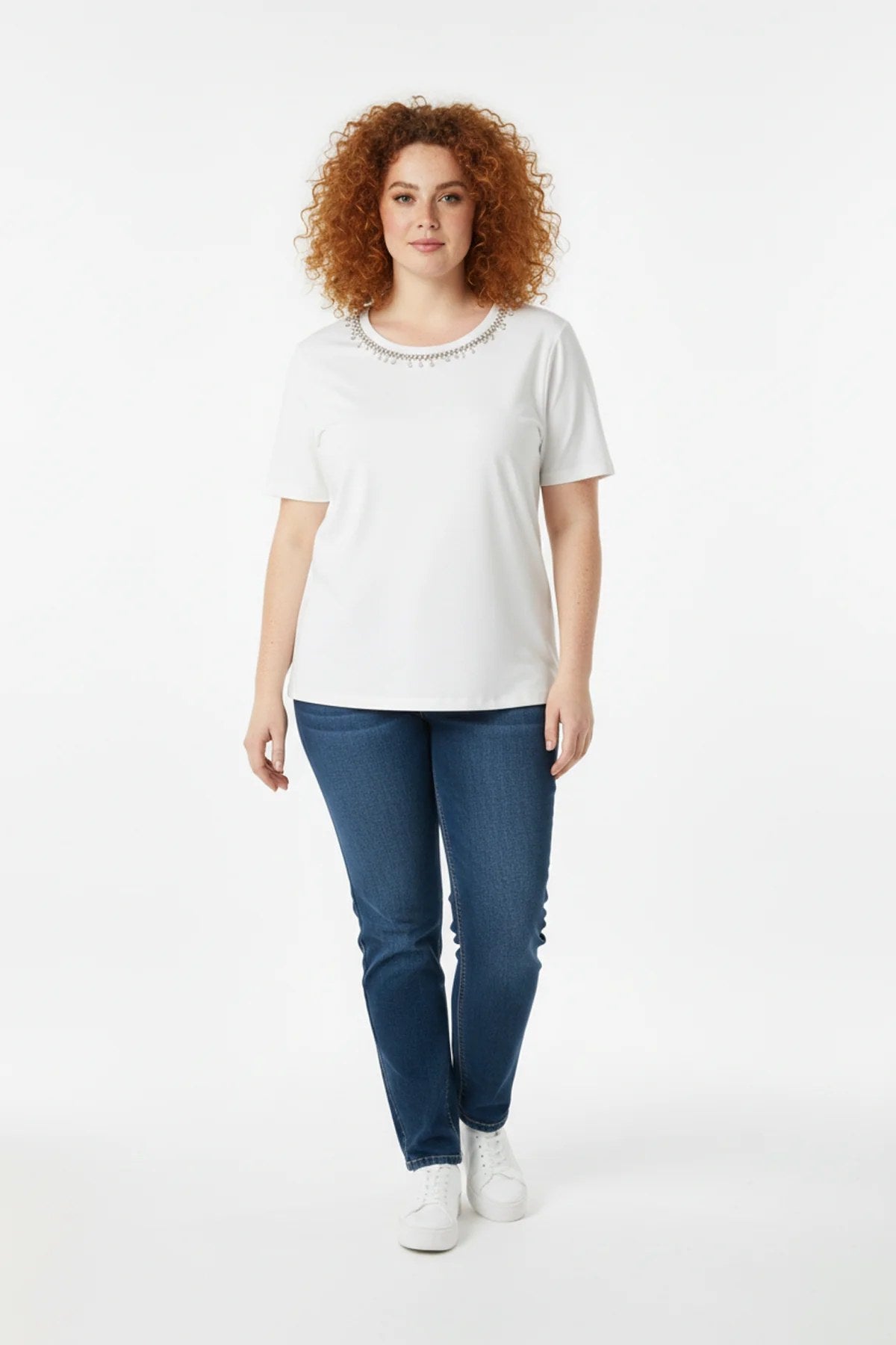 Kristallstein-Verzierte T-Shirt