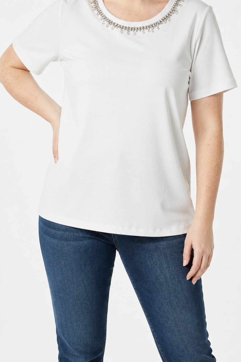 Kristallstein-Verzierte T-Shirt
