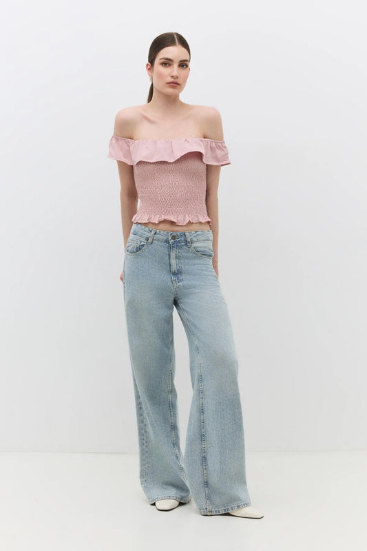 Bluse mit Rüschenkragen