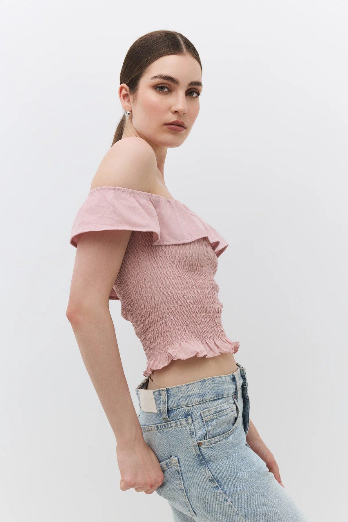 Bluse mit Rüschenkragen