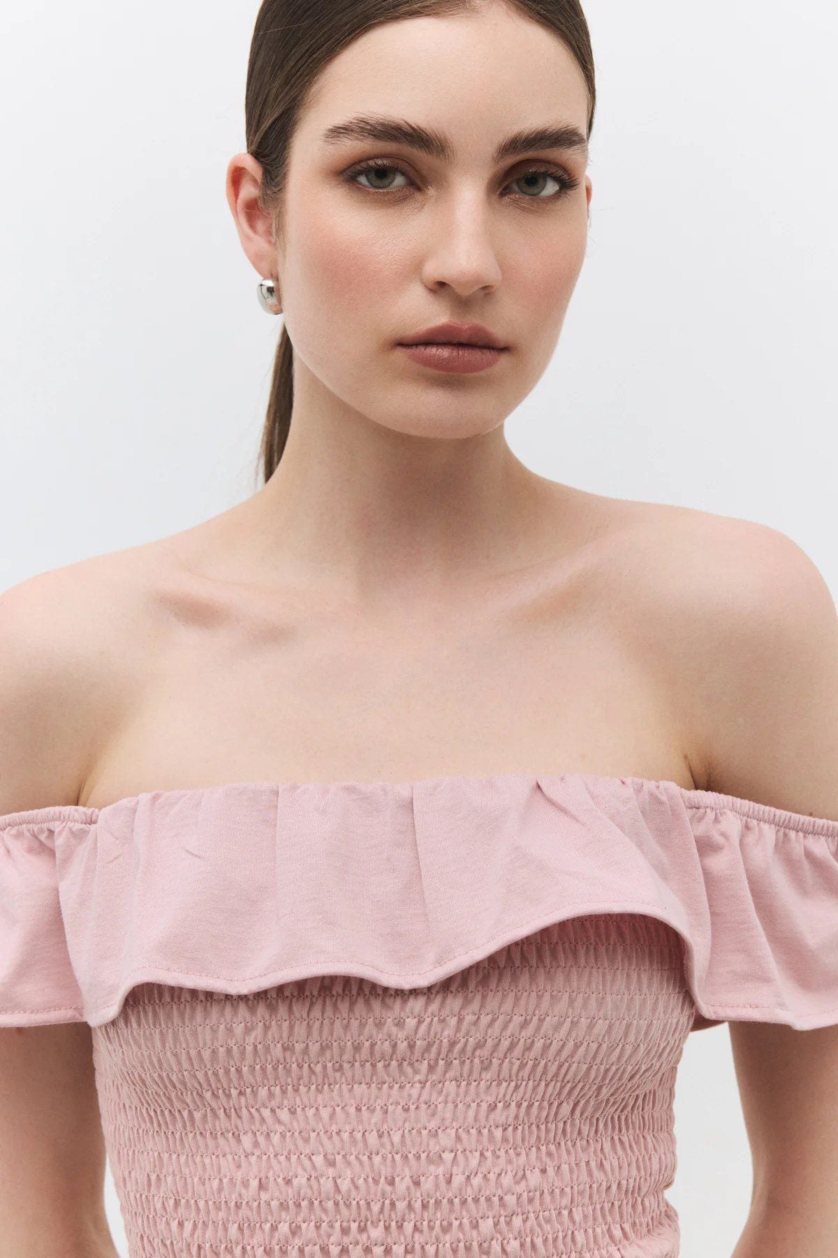 Bluse mit Rüschenkragen