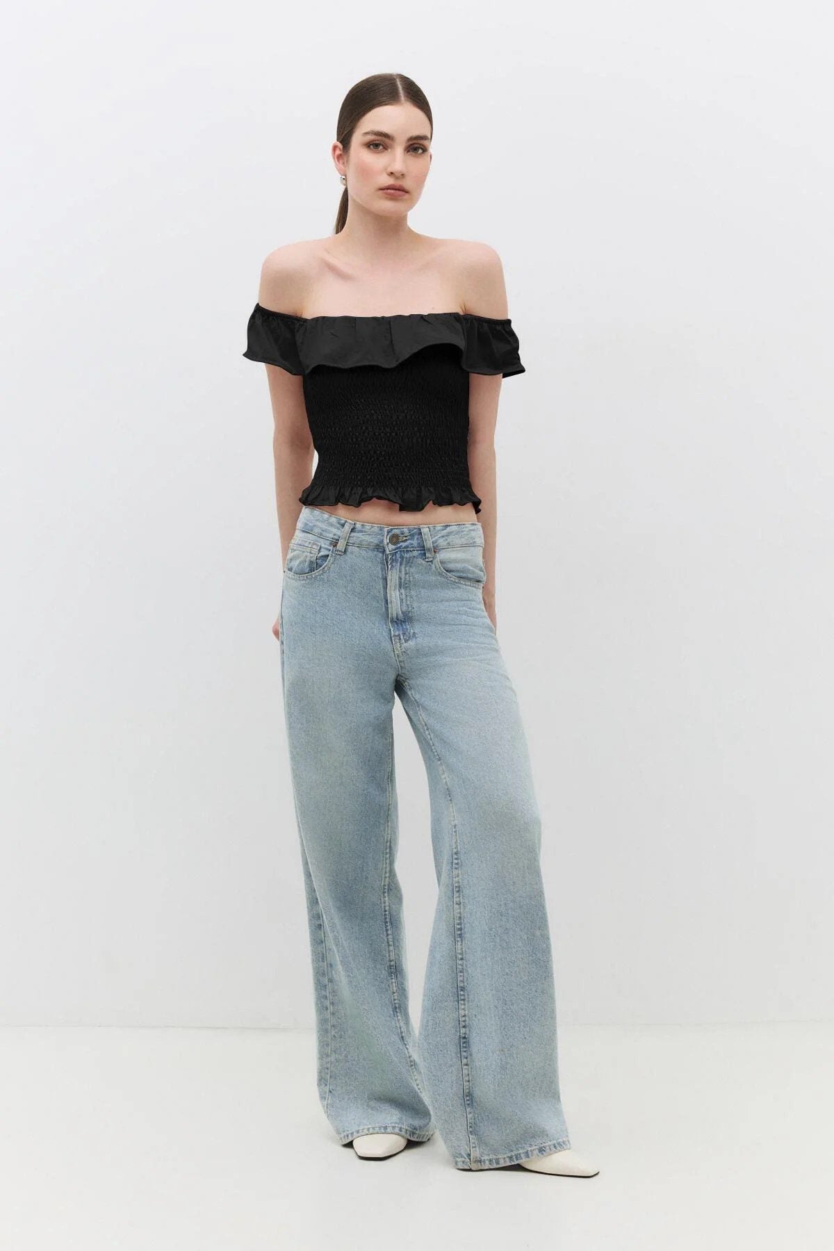 Bluse mit Rüschenkragen