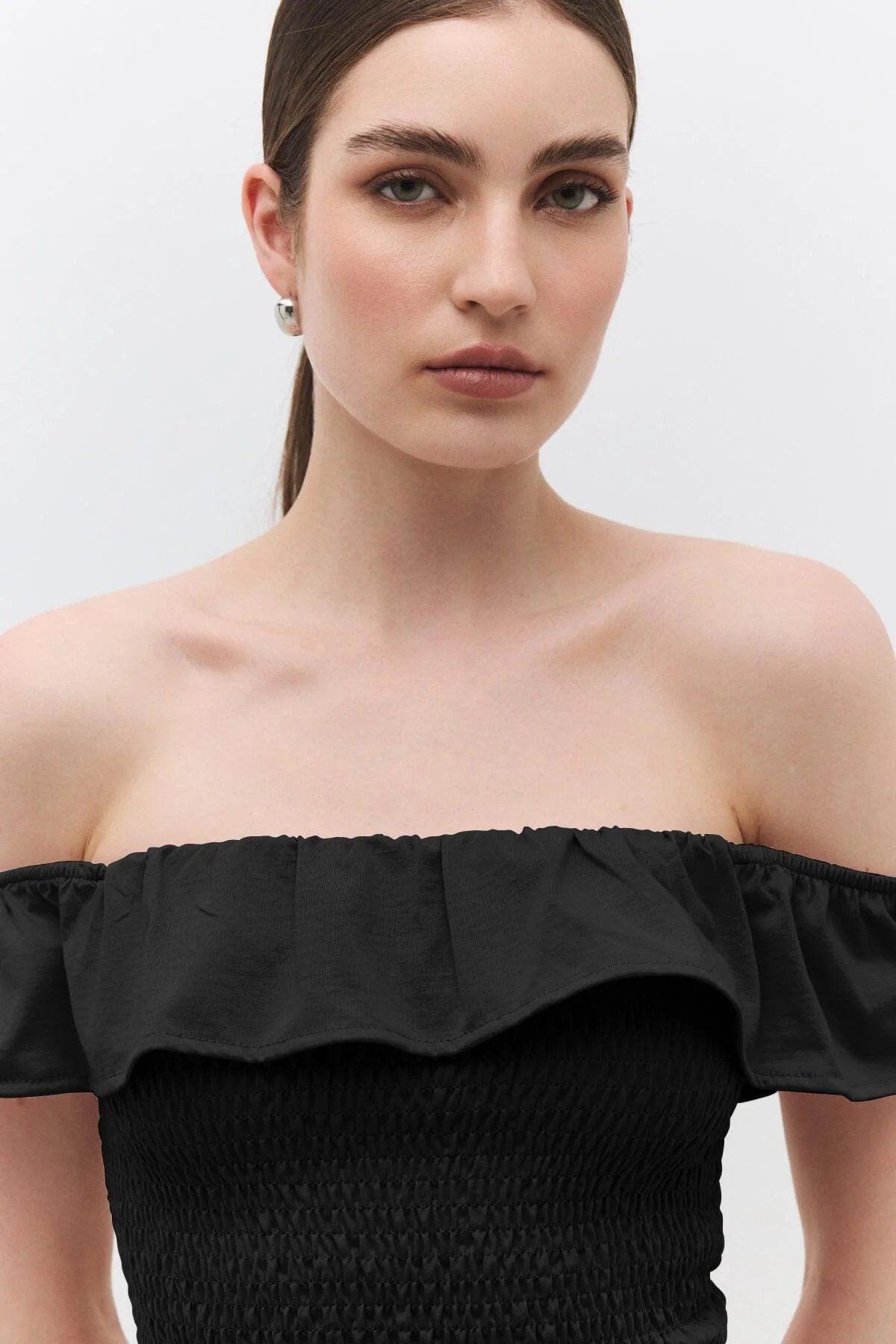 Bluse mit Rüschenkragen