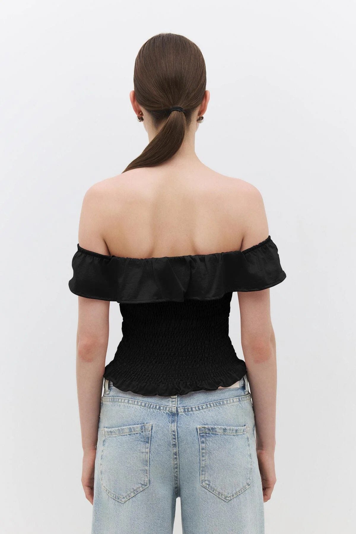 Bluse mit Rüschenkragen