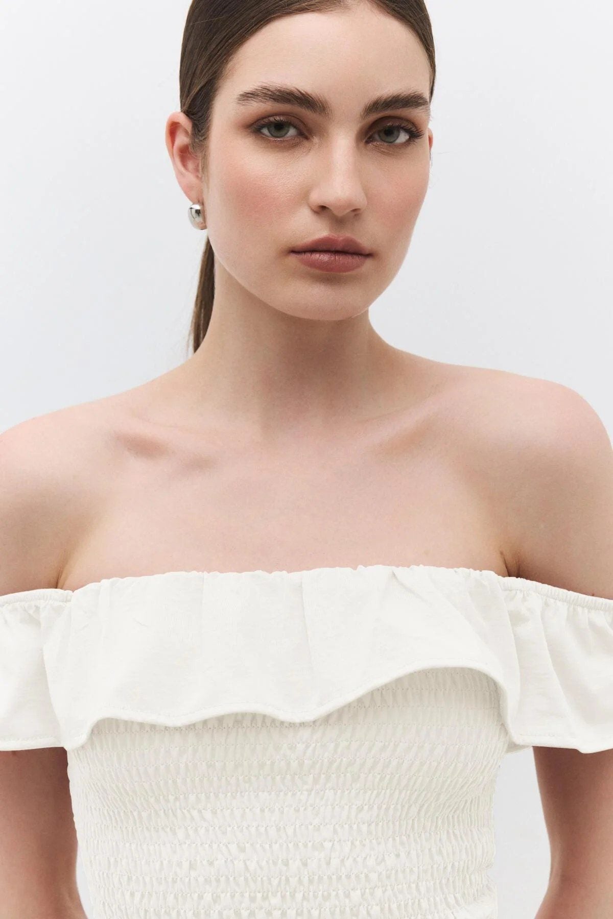 Bluse mit Rüschenkragen
