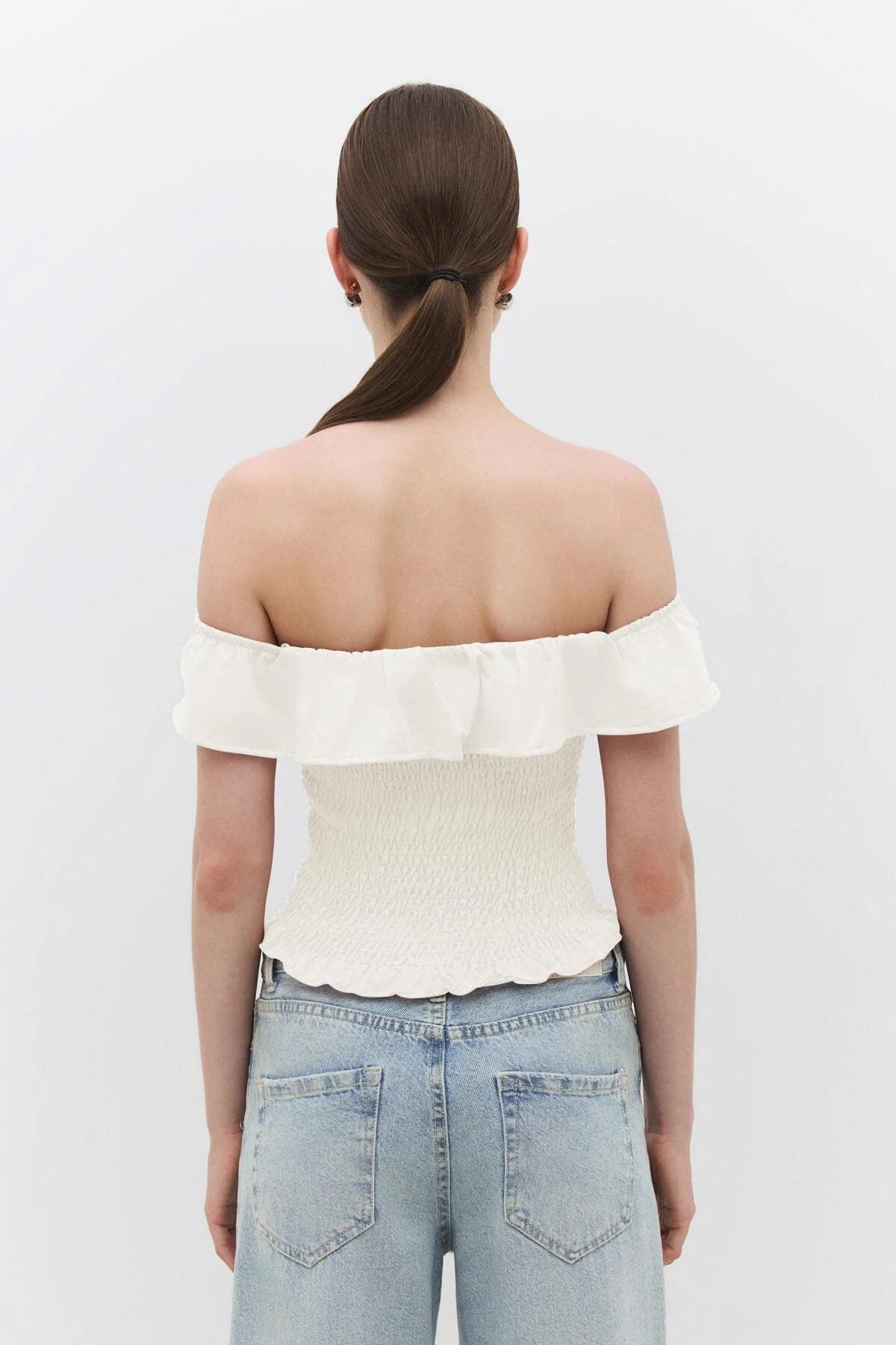 Bluse mit Rüschenkragen