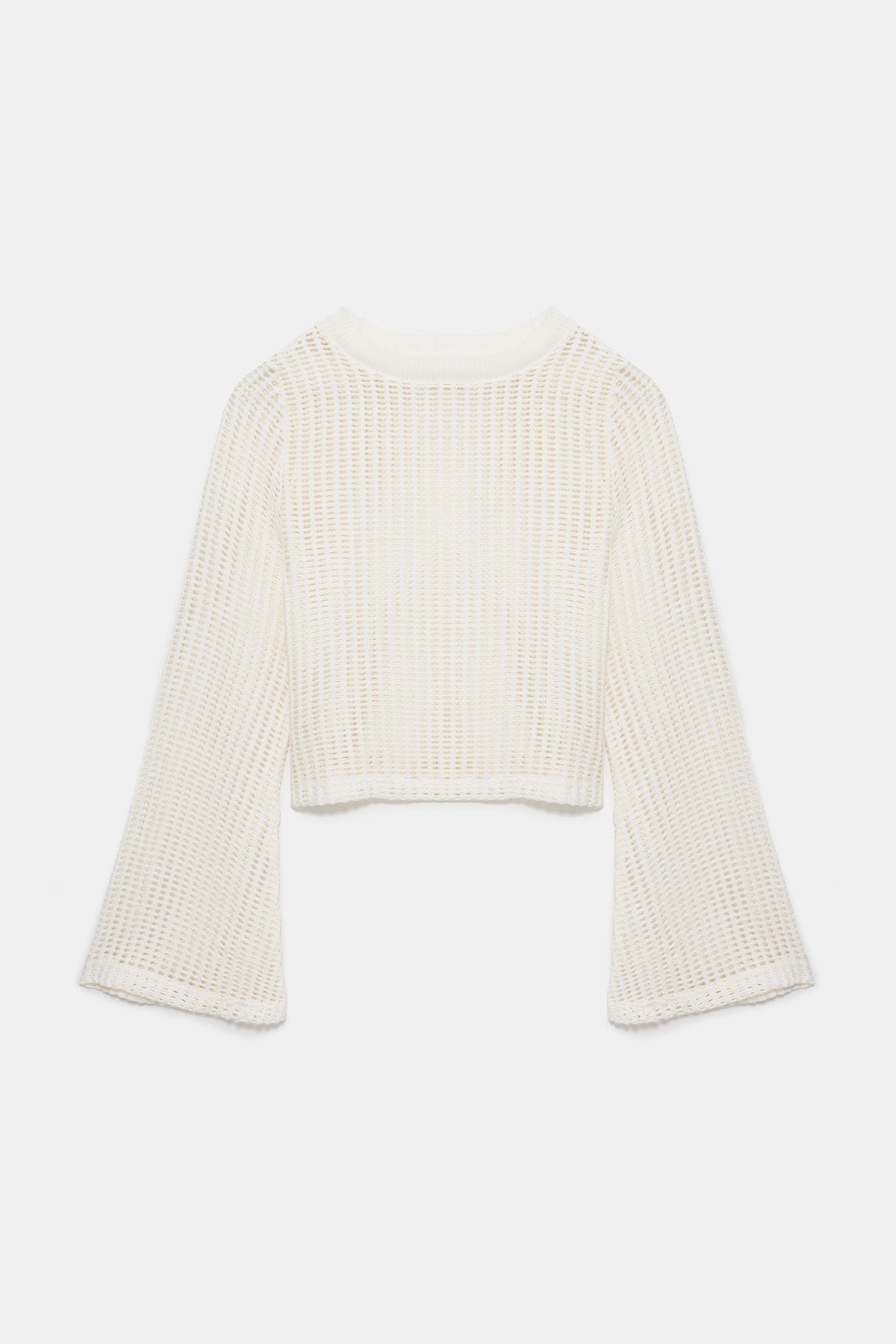 Fledermausärmel-Mesh-Crop-Pullover