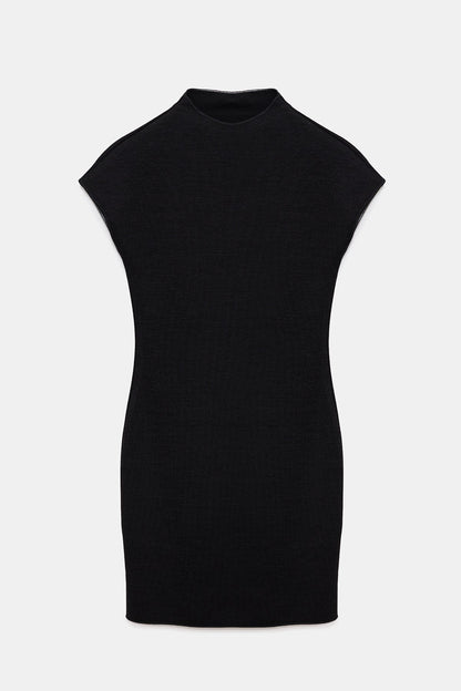 Minikleid mit halbem Rollkragen