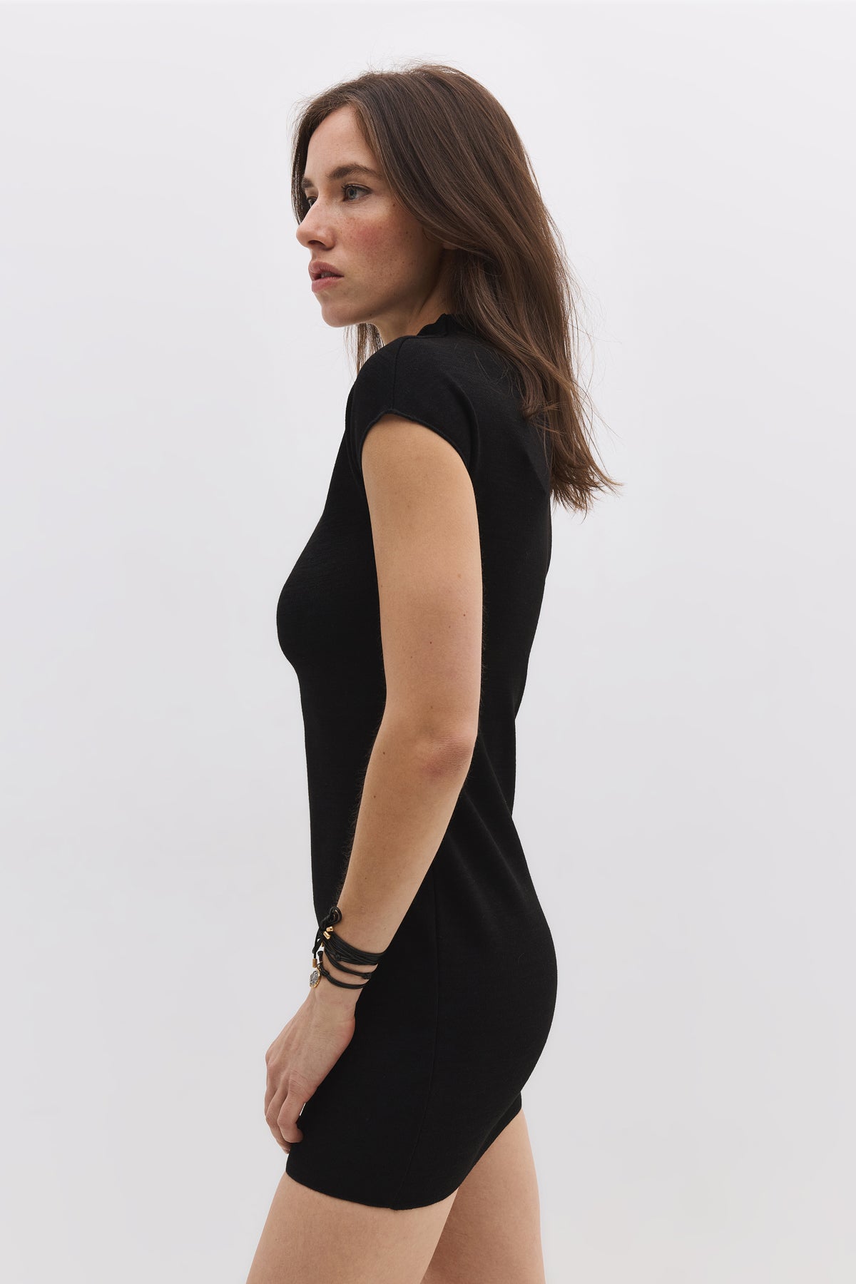 Minikleid mit halbem Rollkragen