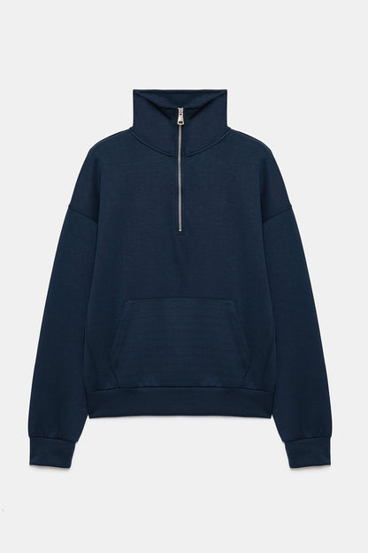 Sweatshirt mit halbem Reißverschluss