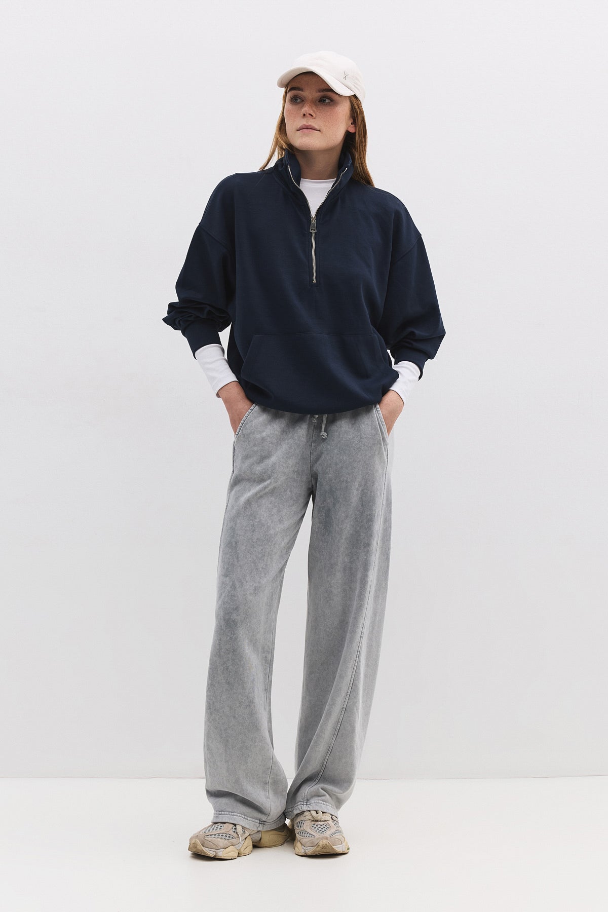 Sweatshirt mit halbem Reißverschluss