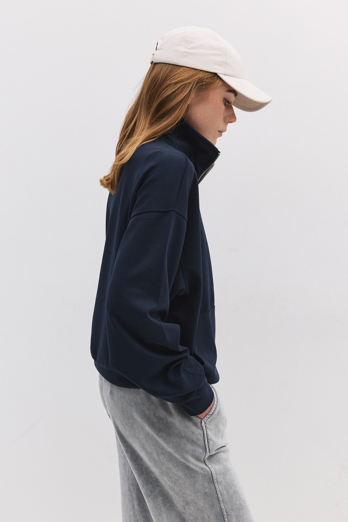 Sweatshirt mit halbem Reißverschluss