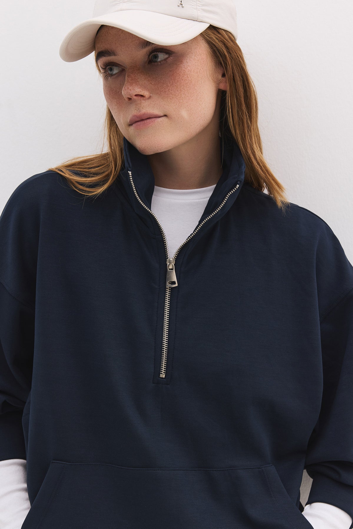 Sweatshirt mit halbem Reißverschluss