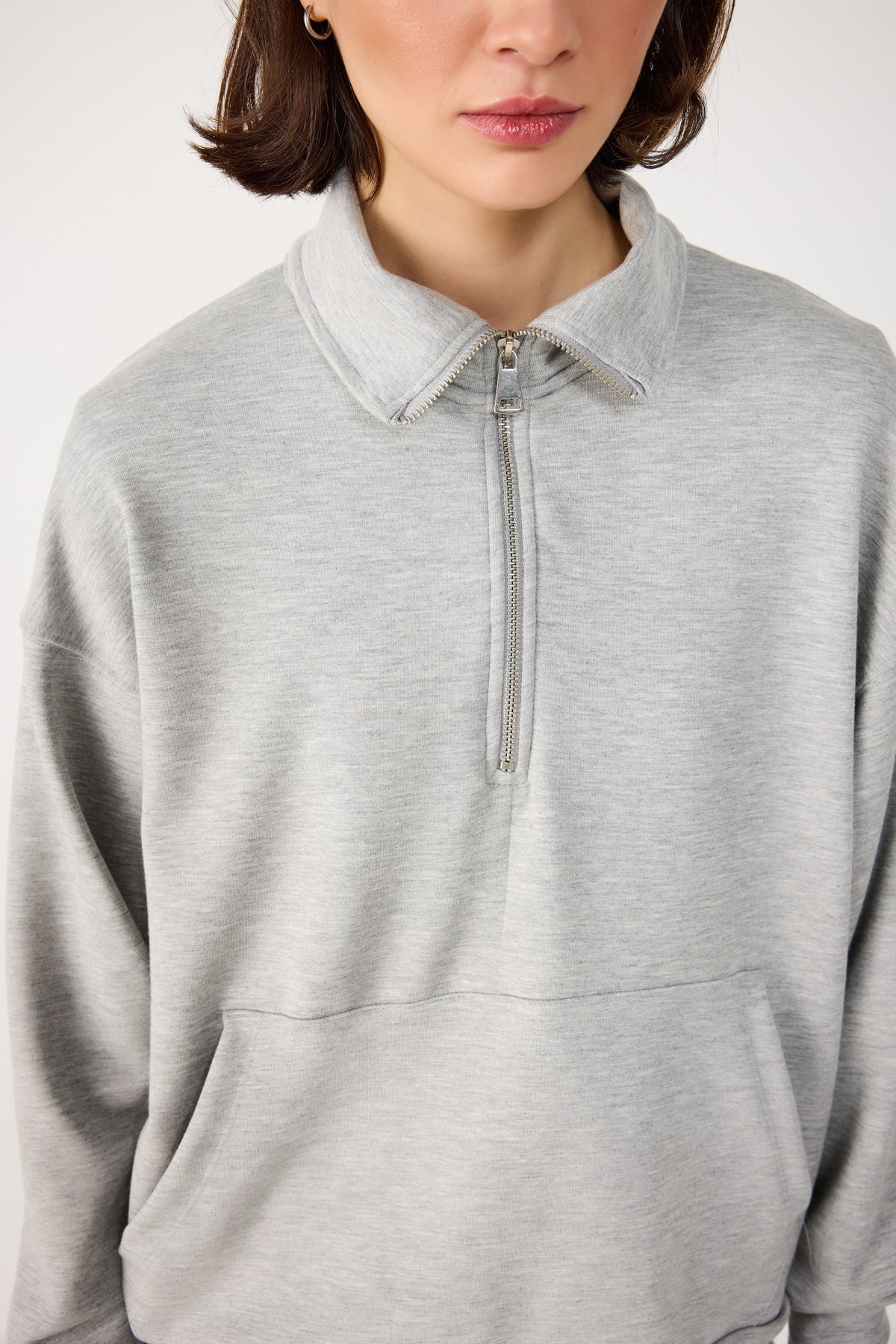 Sweatshirt mit halbem Reißverschluss