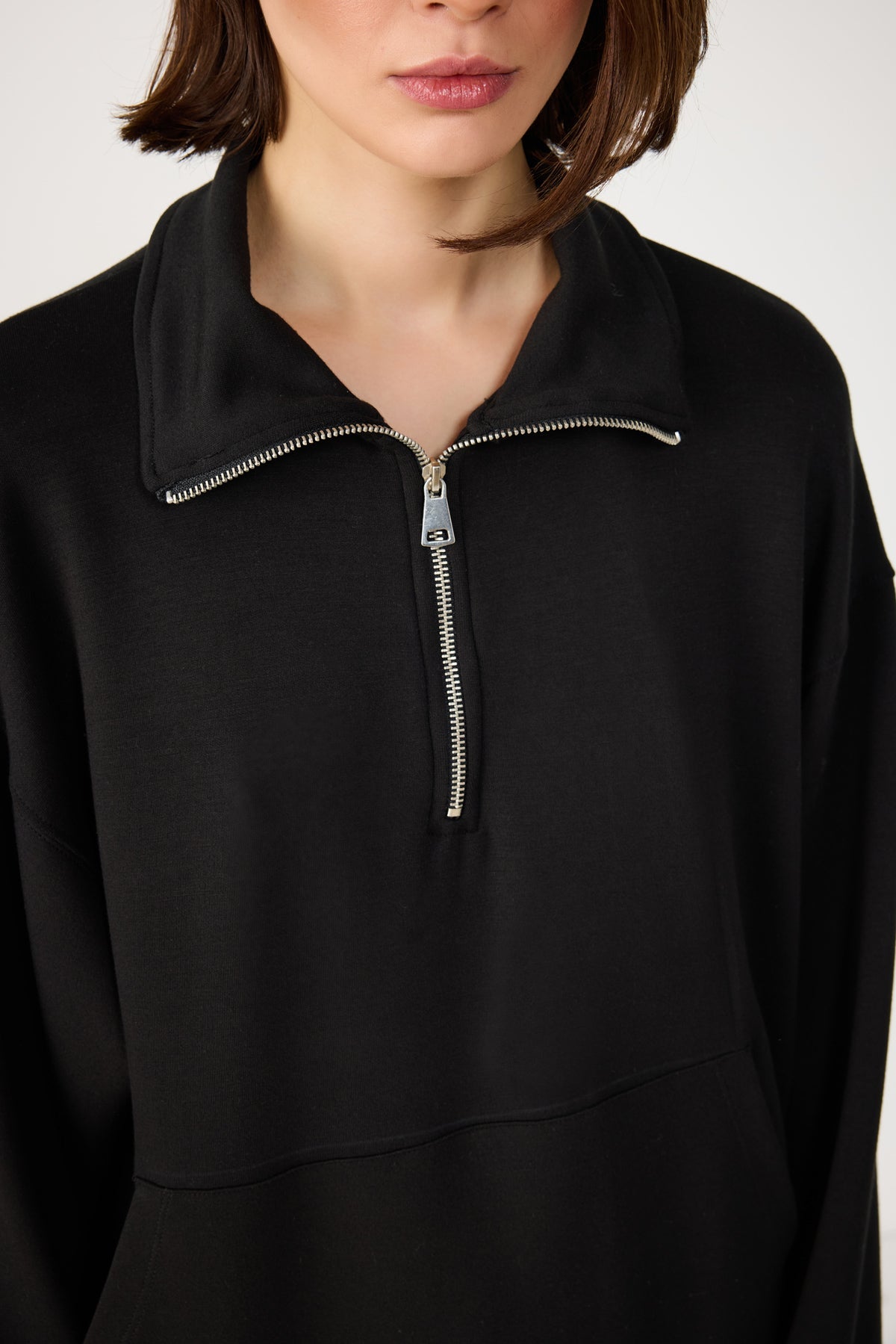 Sweatshirt mit halbem Reißverschluss