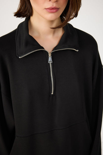 Sweatshirt mit halbem Reißverschluss