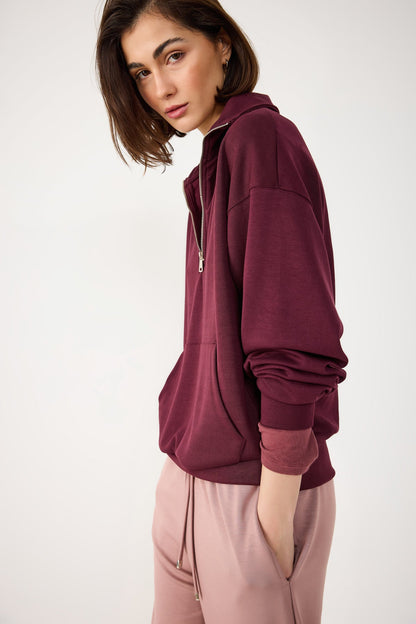 Sweatshirt mit halbem Reißverschluss