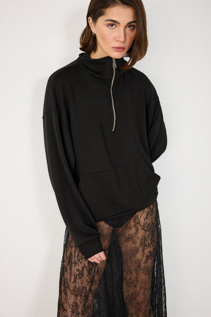 Sweatshirt mit halbem Reißverschluss