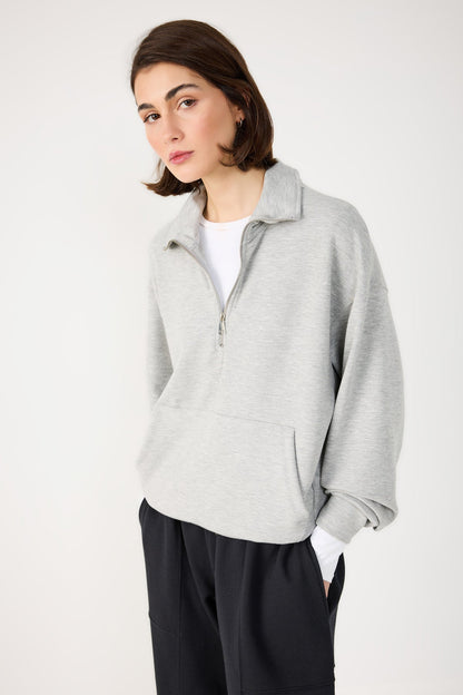Sweatshirt mit halbem Reißverschluss