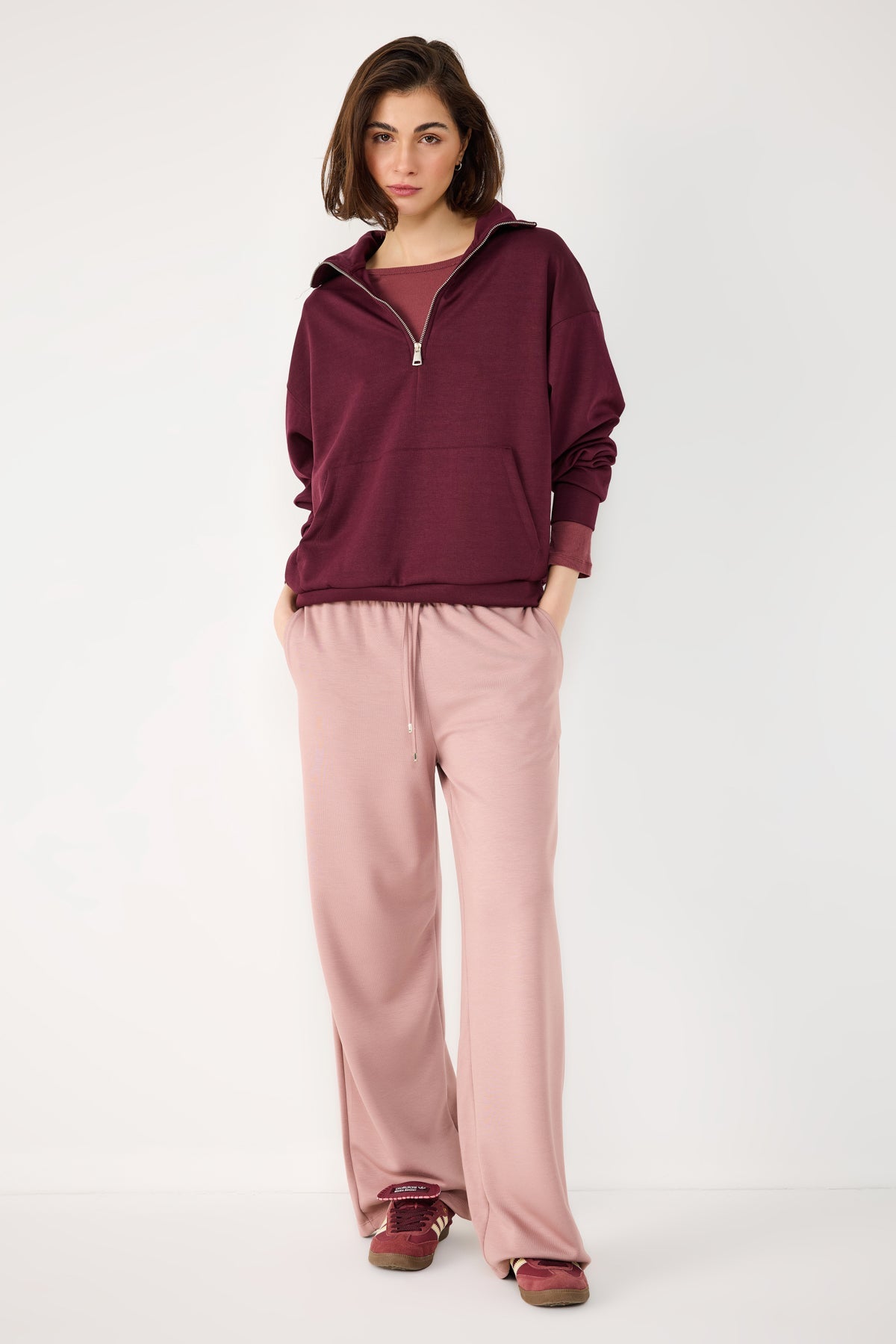 Sweatshirt mit halbem Reißverschluss