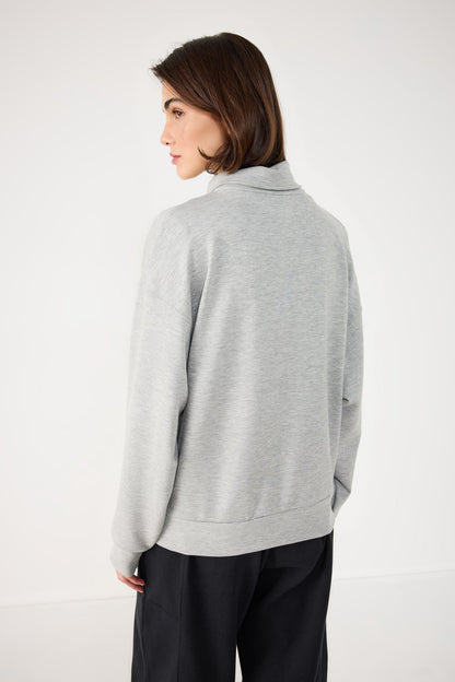 Sweatshirt mit halbem Reißverschluss