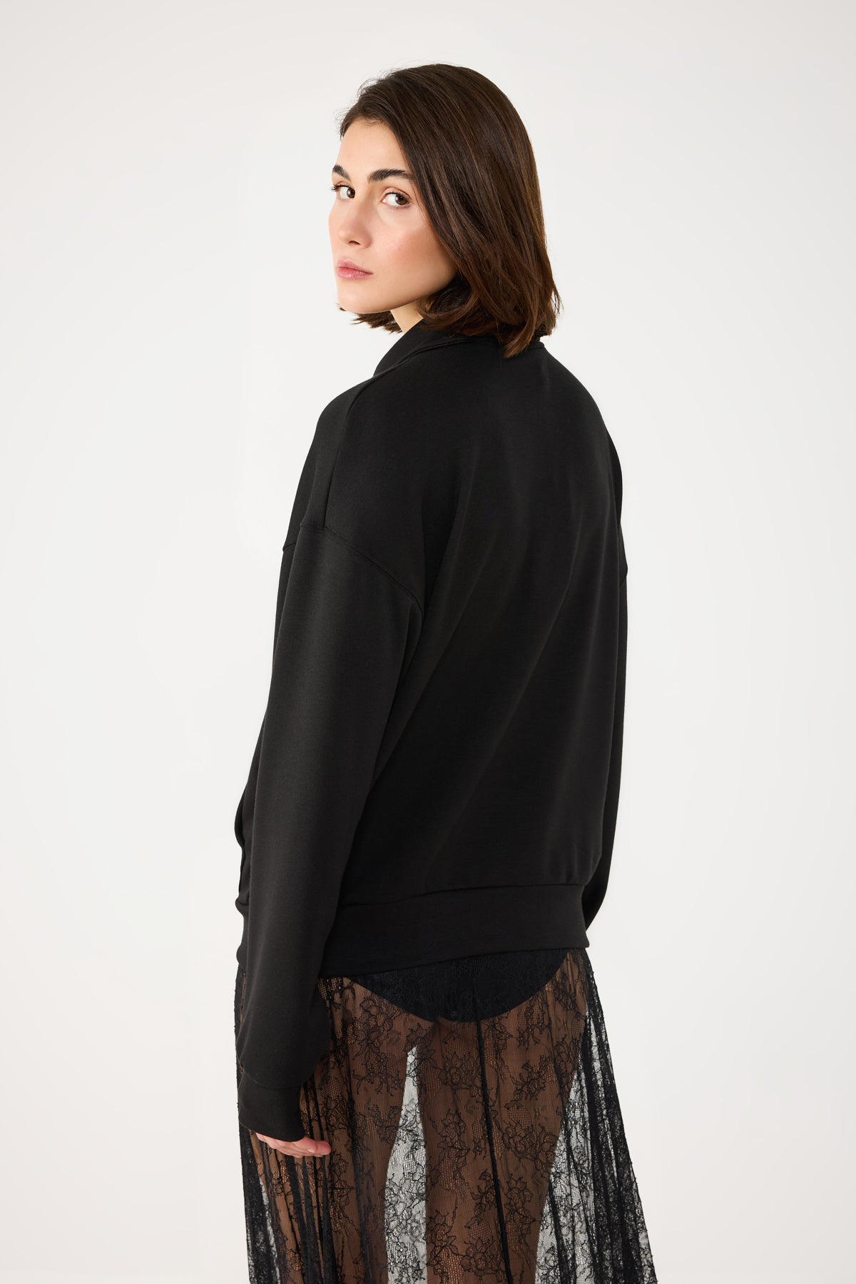 Sweatshirt mit halbem Reißverschluss