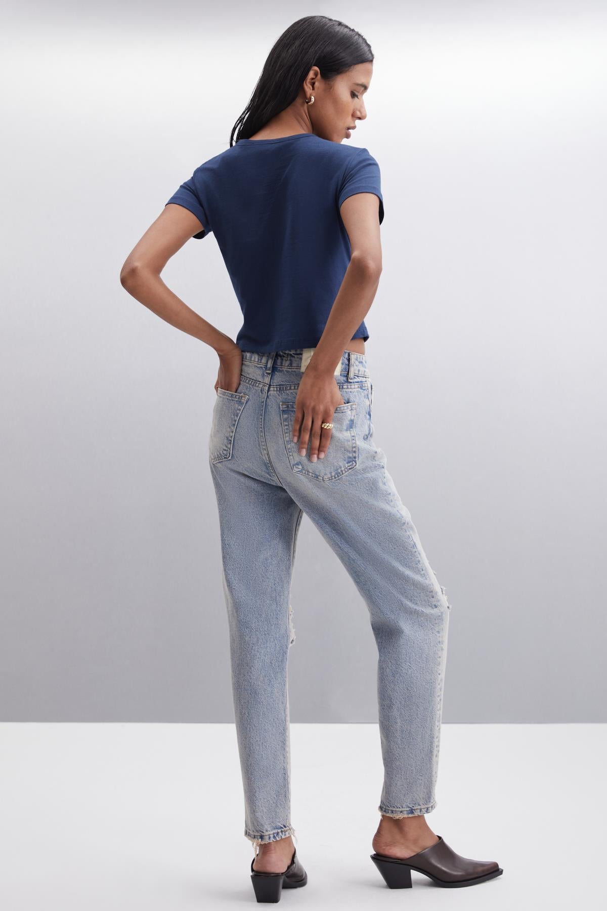 YASMIN Damen Bio-Crop-Bluse