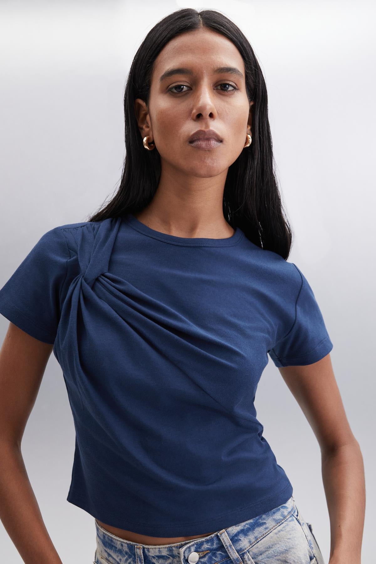 YASMIN Damen Bio-Crop-Bluse